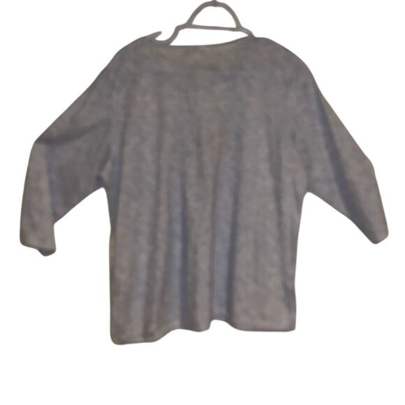 Alfred Dunner Heather Blue Swimming Turtle 3/4 Sleeves Top Ladies Size Large - Picture 6 of 11